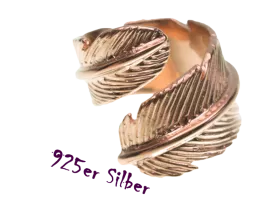 Offener Ring Feder (925 Silber)